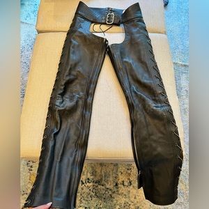 Genuine leather vintage black chaps